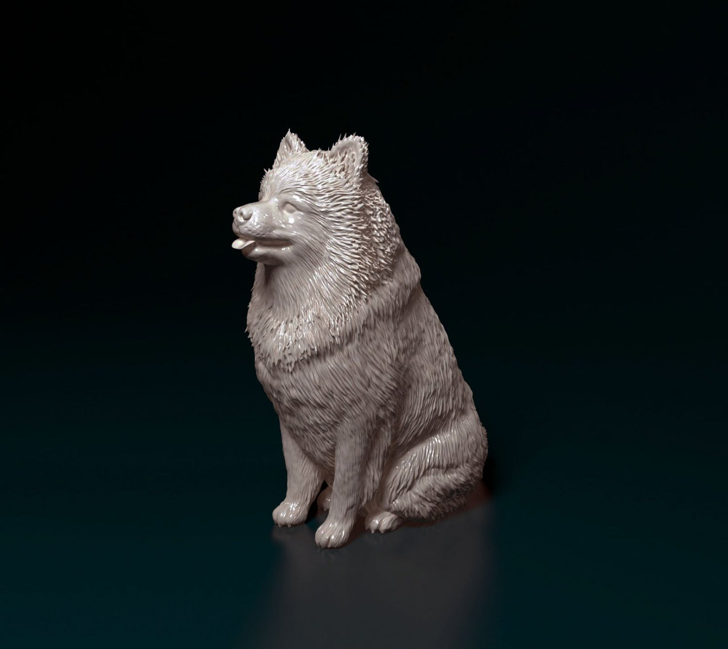 spitz dog artist resin - white resin ready to prep / paint ALL SCALES