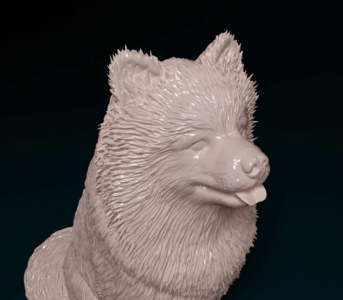 spitz dog artist resin - white resin ready to prep / paint ALL SCALES