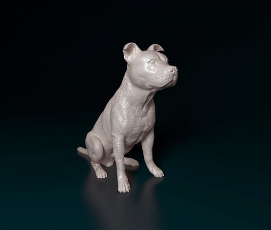 Staffordshire bull terrier dog artist resin - white resin ready to prep / paint ALL SCALES