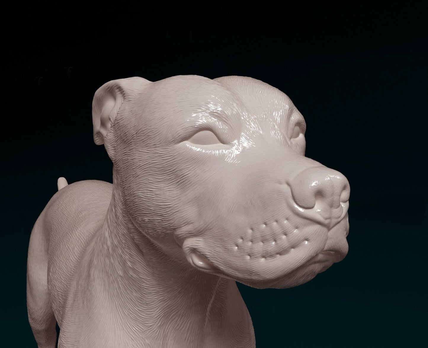 Staffordshire bull terrier x american bully dog artist resin - white resin ready to prep / paint ALL SCALES