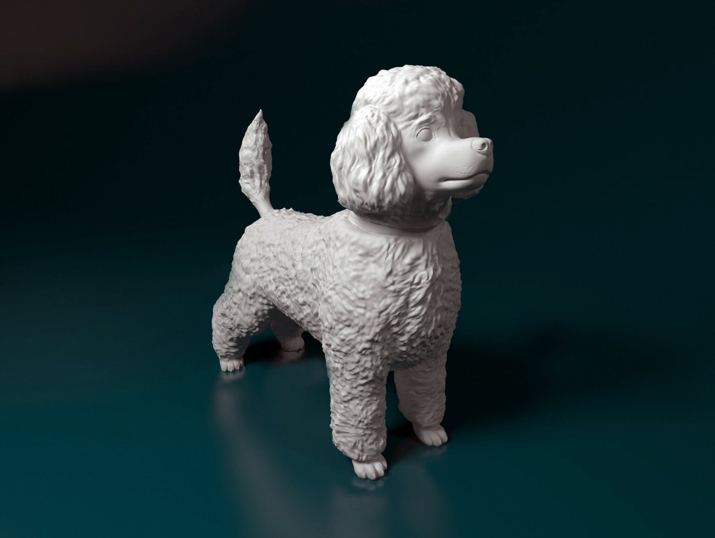 Toy poodle artist resin - white resin ready to prep / paint ALL SCALES