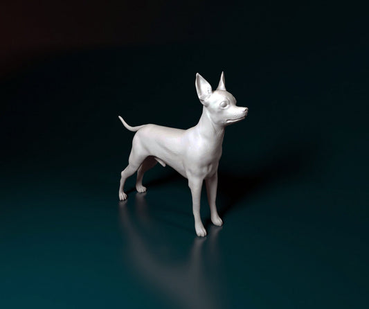 Toy terrier artist resin - white resin ready to prep / paint ALL SCALES