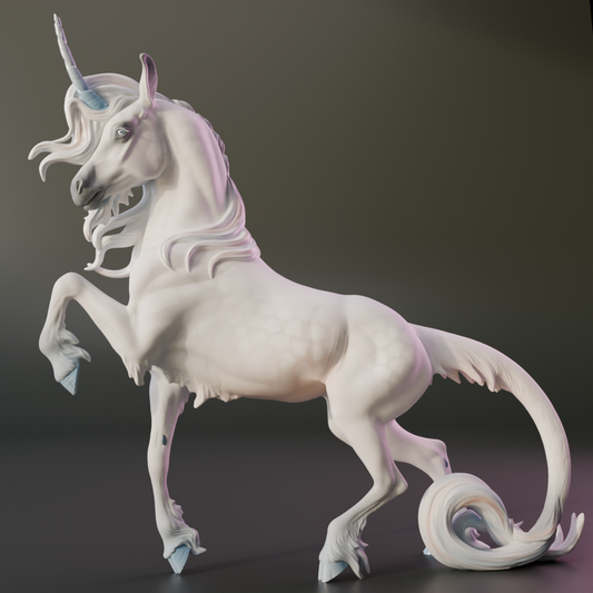 Prancing Unicorn - White resin - Ready to prep and paint