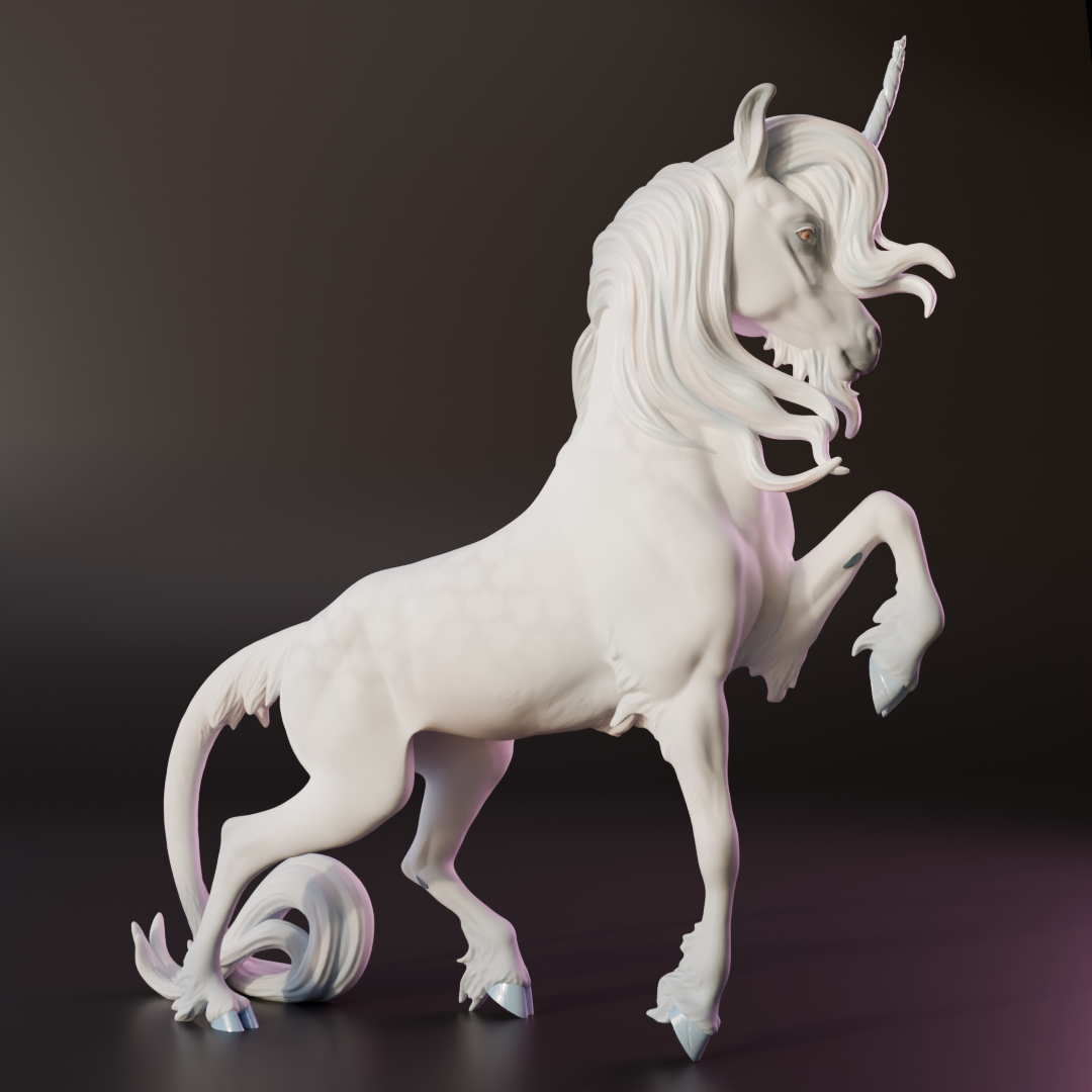 Prancing Unicorn - White resin - Ready to prep and paint