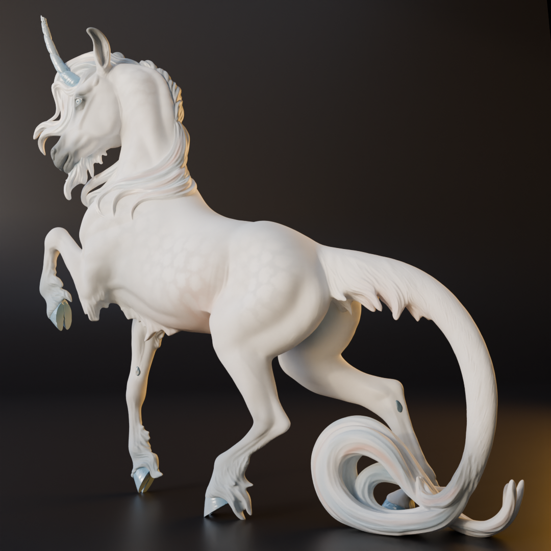 Prancing Unicorn - White resin - Ready to prep and paint