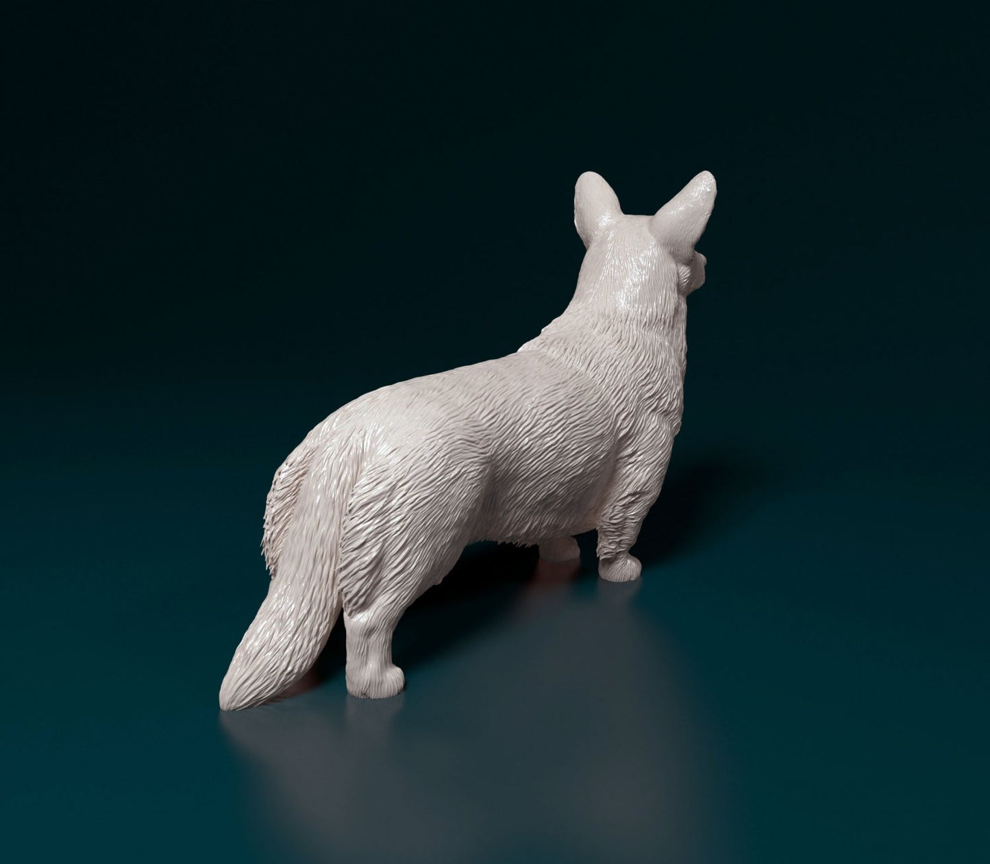 welsh corgi cardigan artist resin - white resin ready to prep / paint ALL SCALES