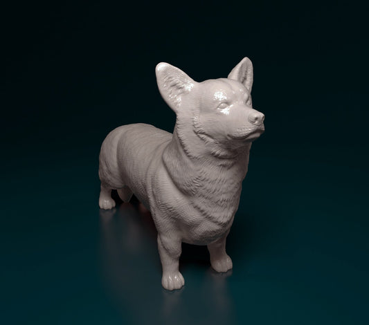 Welsh corgi pembroke artist resin - white resin ready to prep / paint ALL SCALES