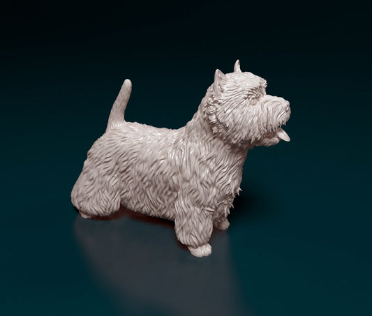 Westie west highland white artist resin - white resin ready to prep / paint ALL SCALES