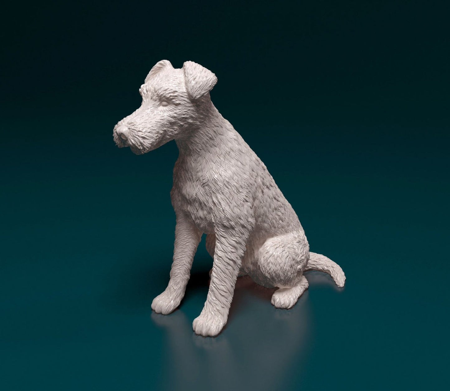 wire fox terrier artist resin - white resin ready to prep / paint ALL SCALES