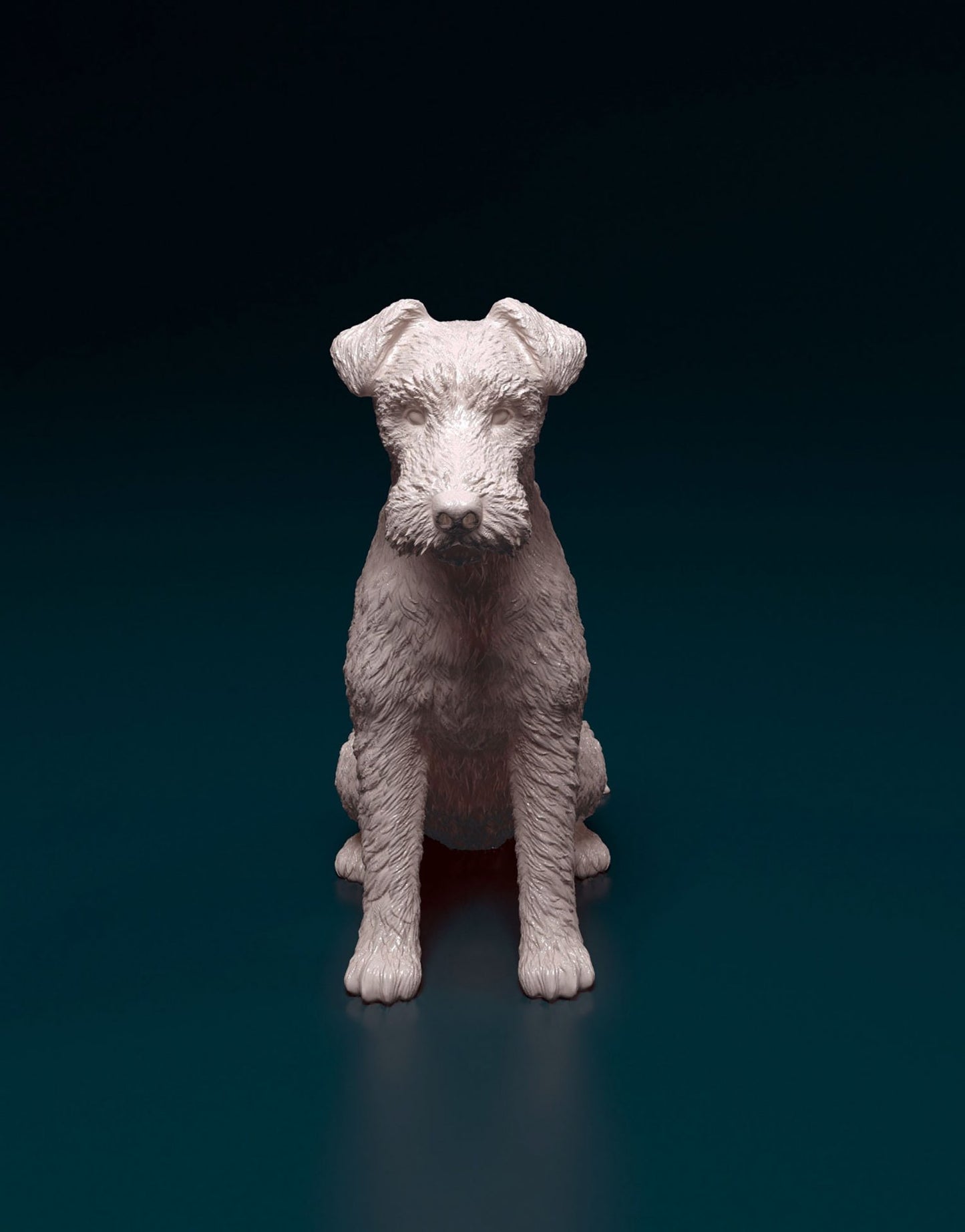 wire fox terrier artist resin - white resin ready to prep / paint ALL SCALES