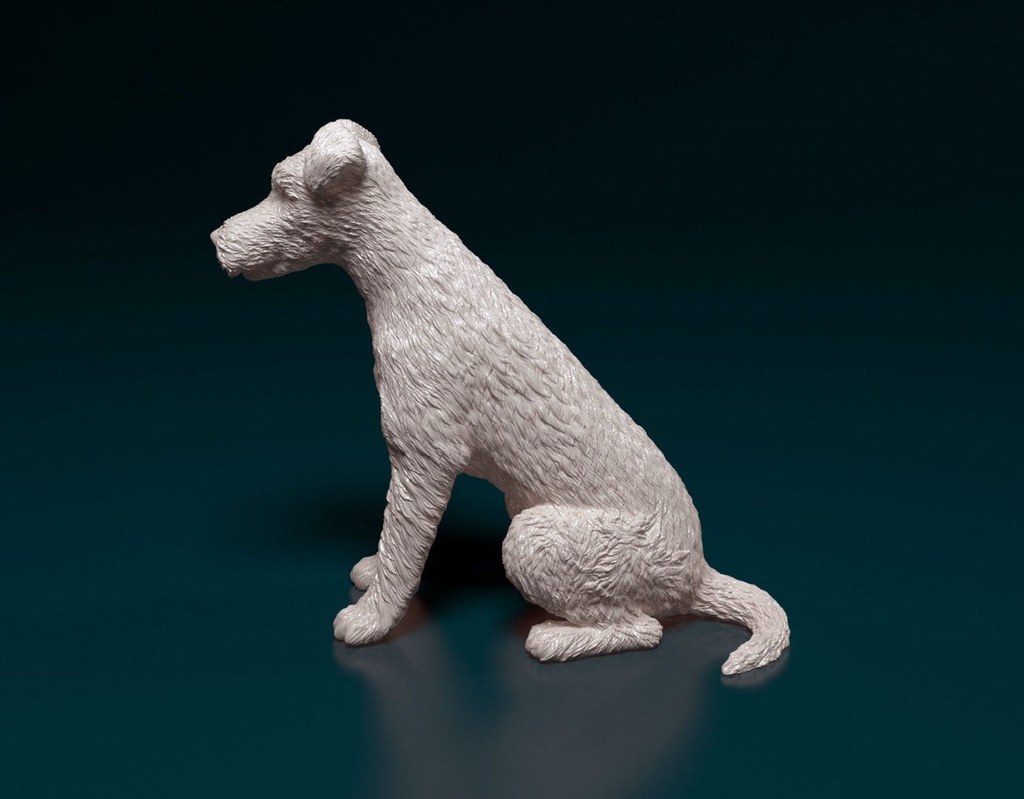 wire fox terrier artist resin - white resin ready to prep / paint ALL SCALES