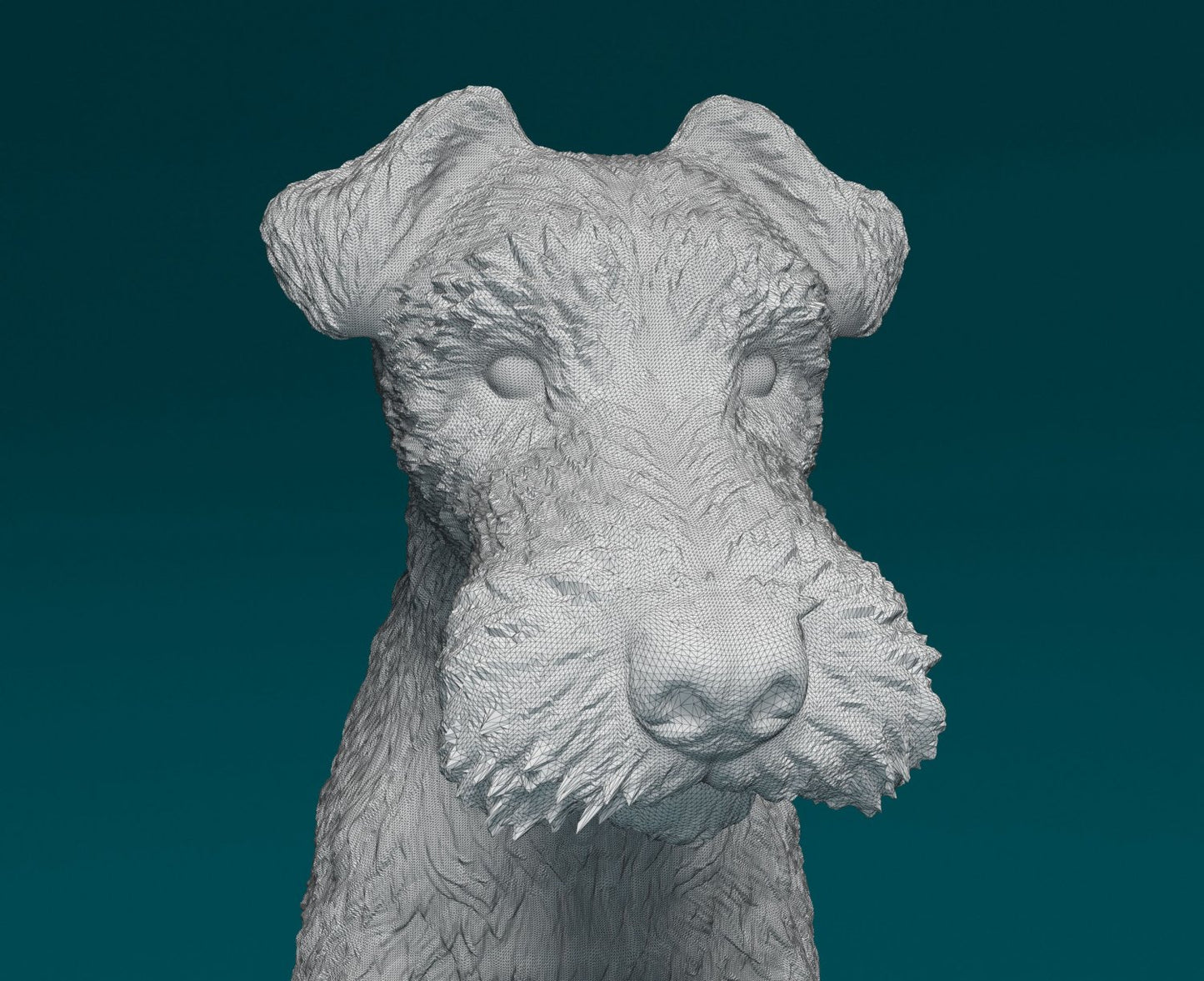 wire fox terrier artist resin - white resin ready to prep / paint ALL SCALES