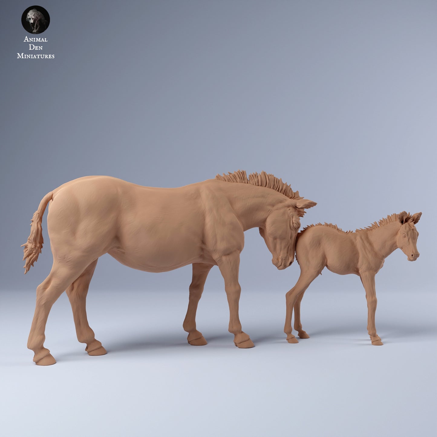 Zebra mare and calf - White resin ready to prep and paint