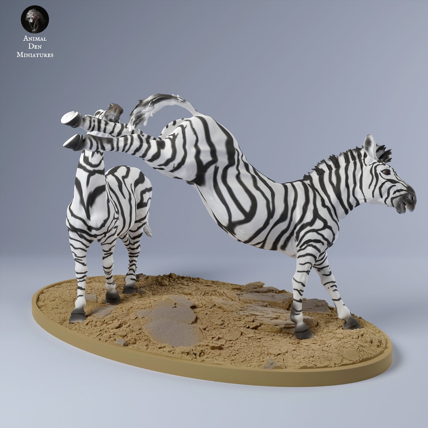 Zebra's fighting - White resin ready to prep and paint