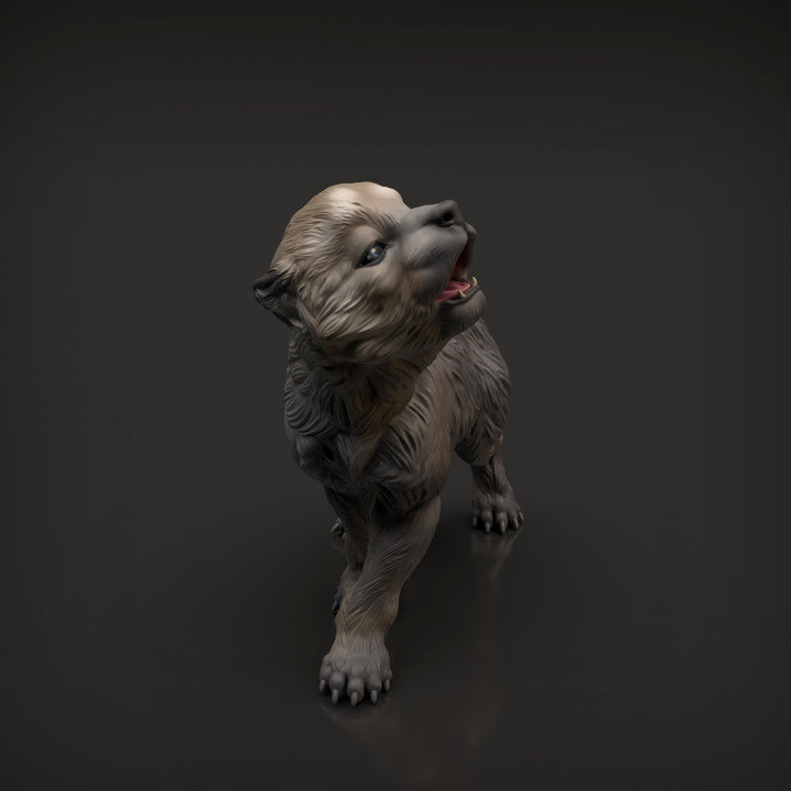 Wolf cub - White ready to paint