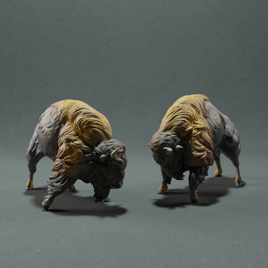 Fighting Bison - White ready to paint