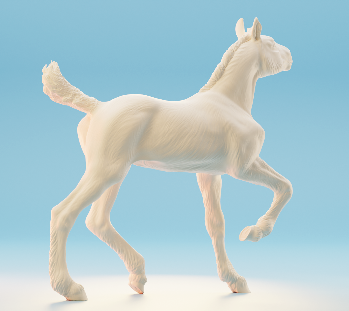 Epona playful shire foal - White resin ready to prep and paint  LTD EDITION