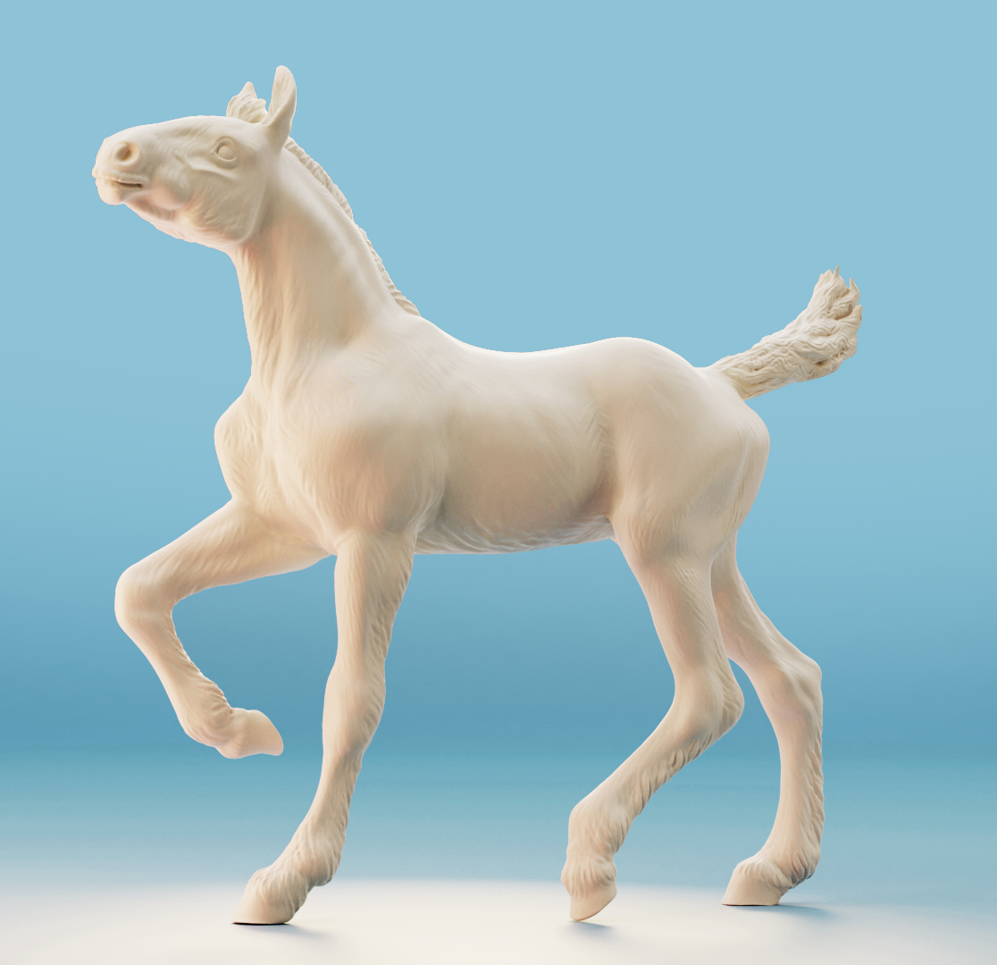 Epona playful shire foal - White resin ready to prep and paint  LTD EDITION