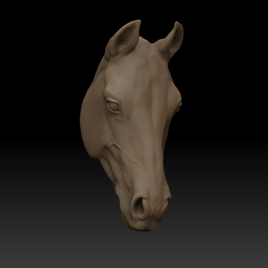 Horse head - quater horse - White resin ready to prep / paint