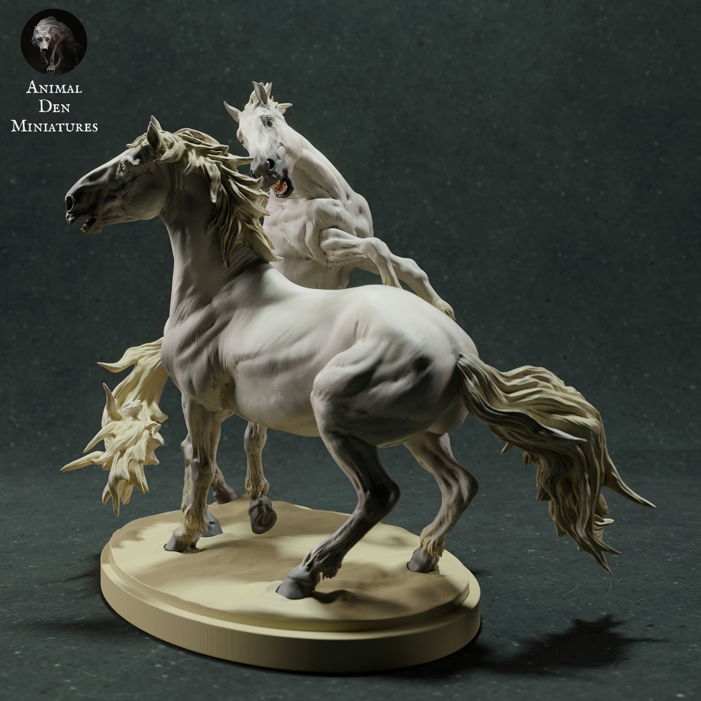Camargue Horses fighting pair - White resin ready to prep / paint  LTD EDITION - Pre - Order