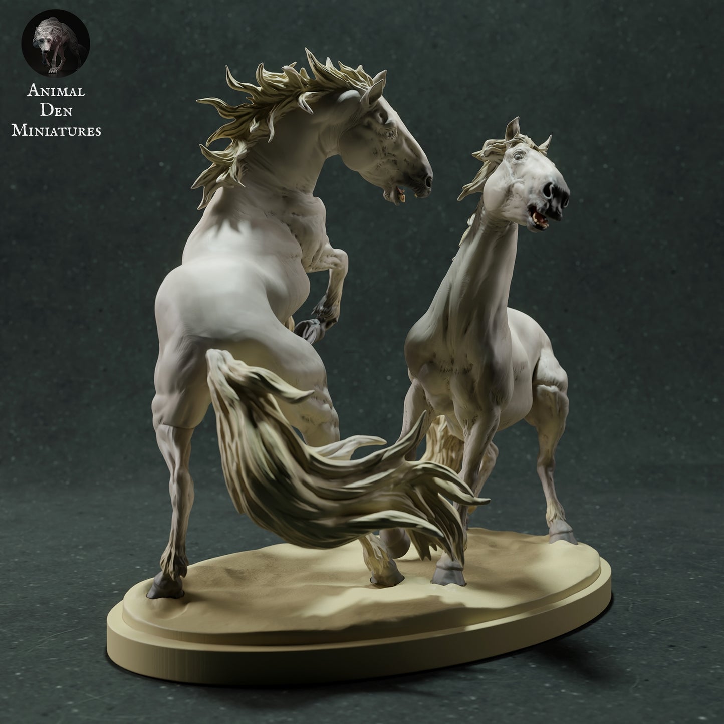 Camargue Horses fighting pair - White resin ready to prep / paint  LTD EDITION - Pre - Order