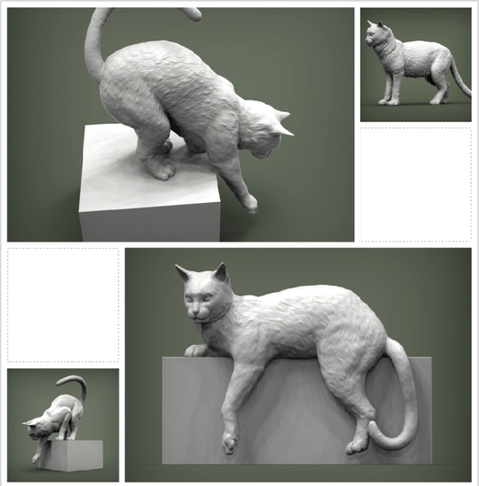 Cats - Many options - White resin ready to paint