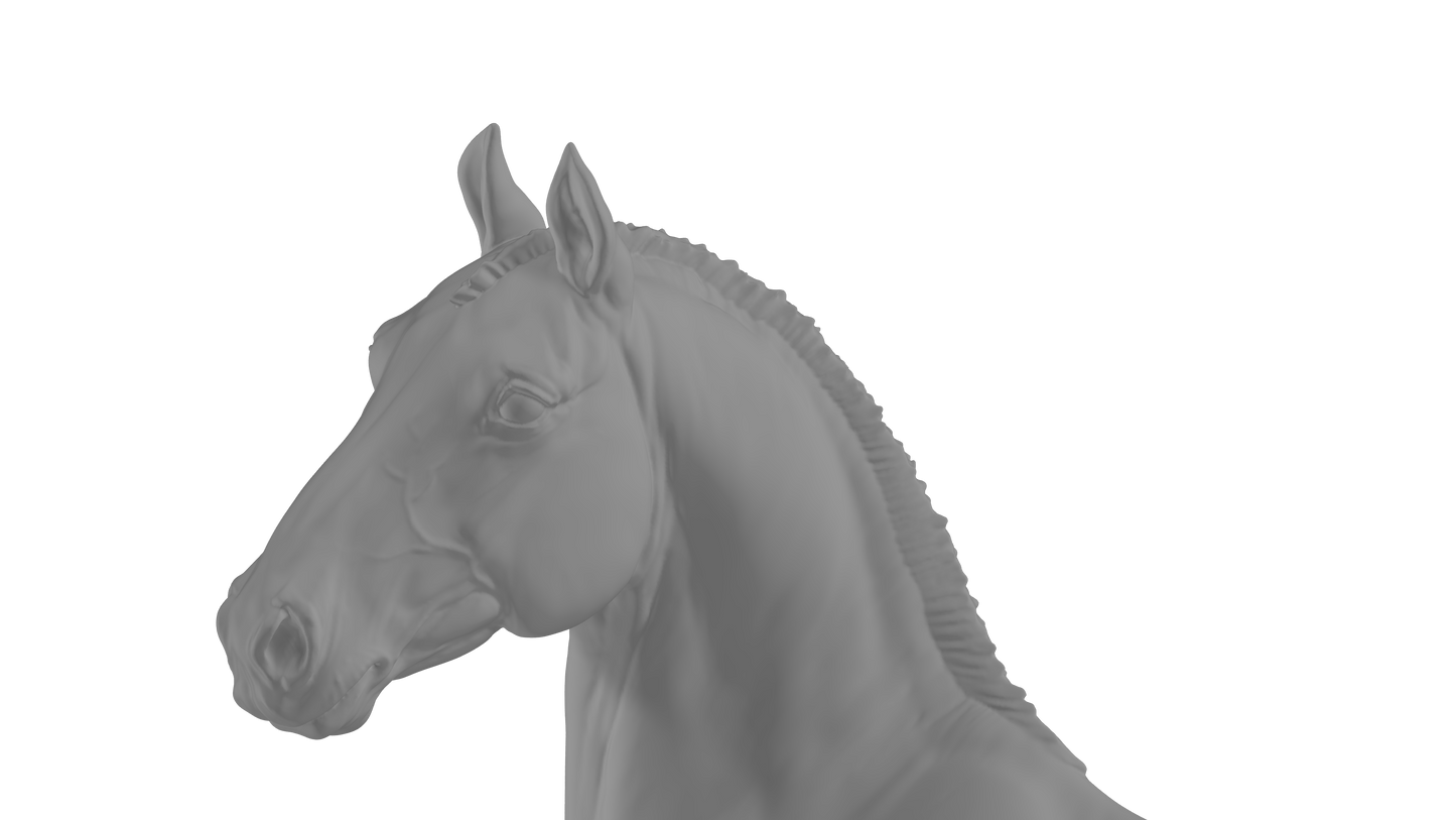 *mirrored version* Traditional scale Grade horse / Cob - White resin ready to paint - Pre - Order - LTD TO 10 COPIES