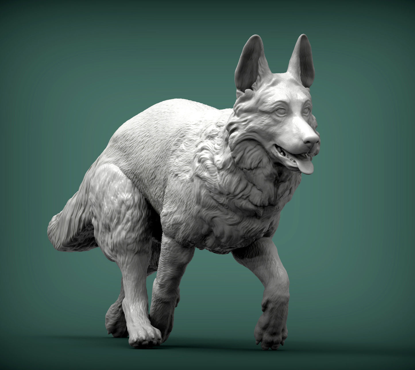 Running german shepherd - white ready to paint