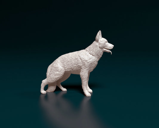 german shepherd - white ready to paint