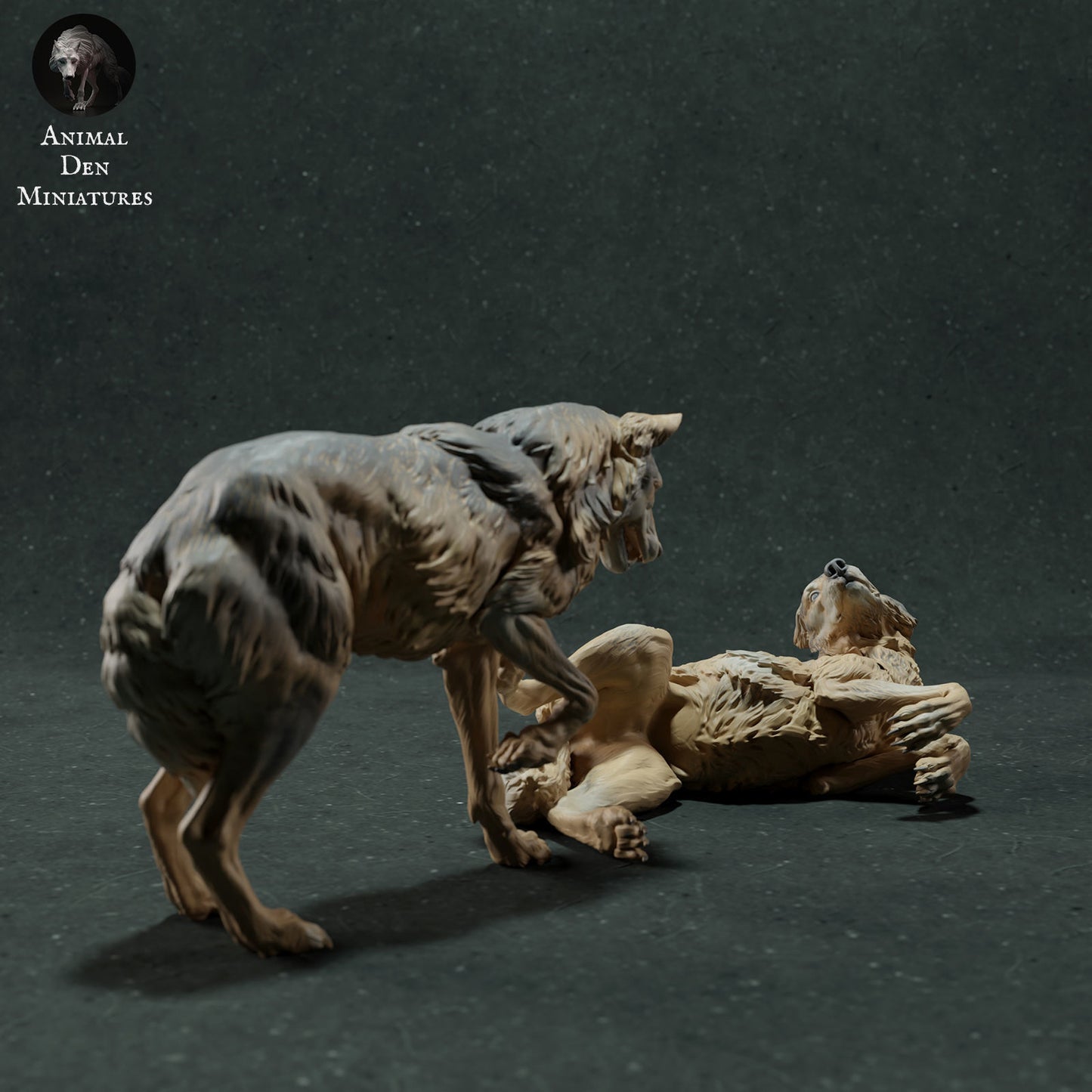 Iberian wolf pair - White ready to paint