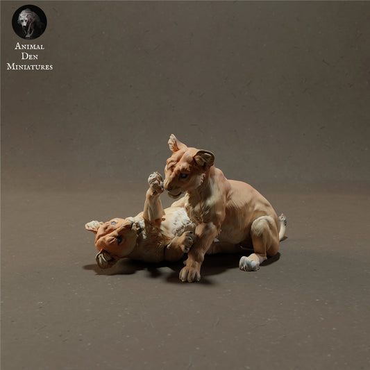 Lion cubs - white ready to paint