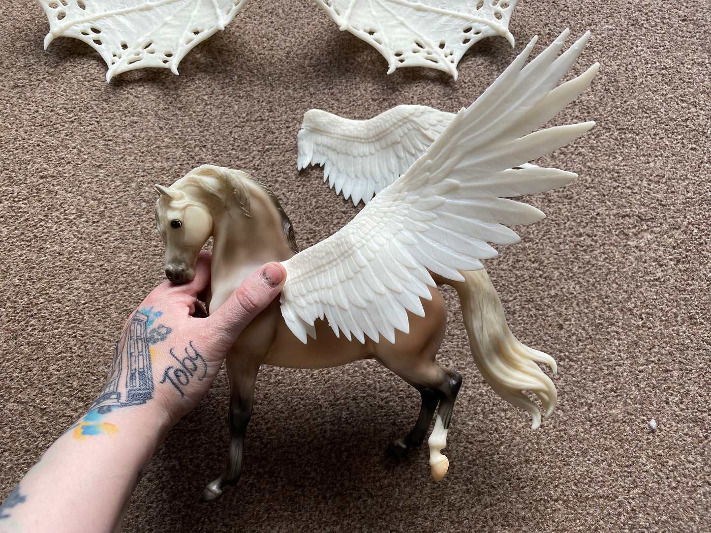 Angel type 2 Resin Wings for Model Horse Breyer / resin custom - White ready to Paint