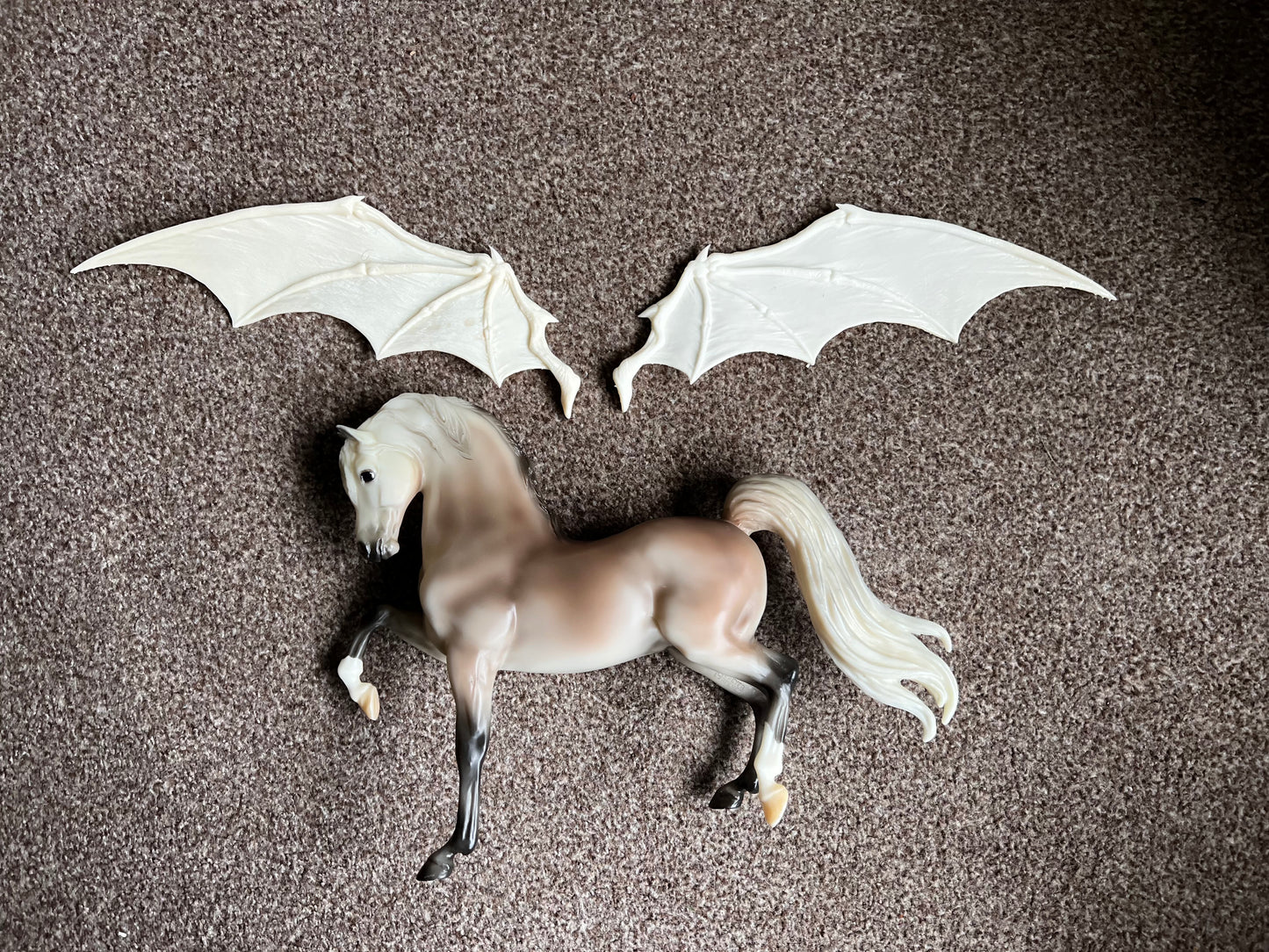 Stretched Bat Resin Wings for Model Horse Breyer / resin custom - White ready to Paint