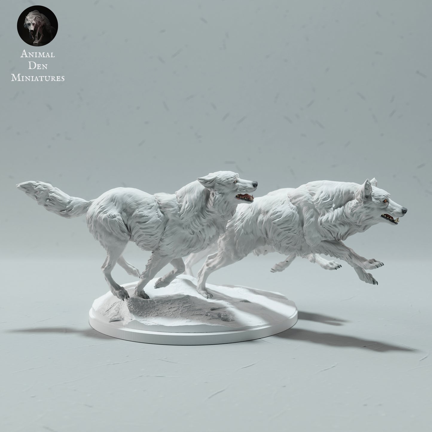 Running Arctic wolf trio - White ready to paint