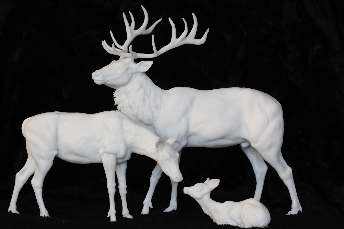 Red deer set of 3 - white ready to paint