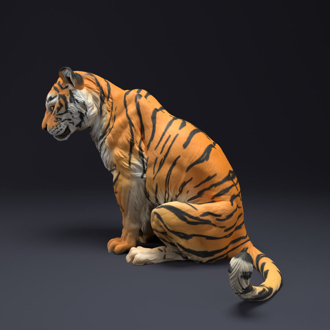 Sitting Tiger - White ready to paint