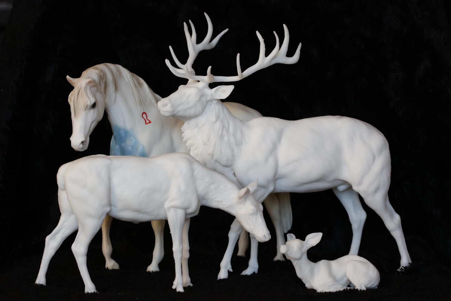 Red deer set of 3 - white ready to paint
