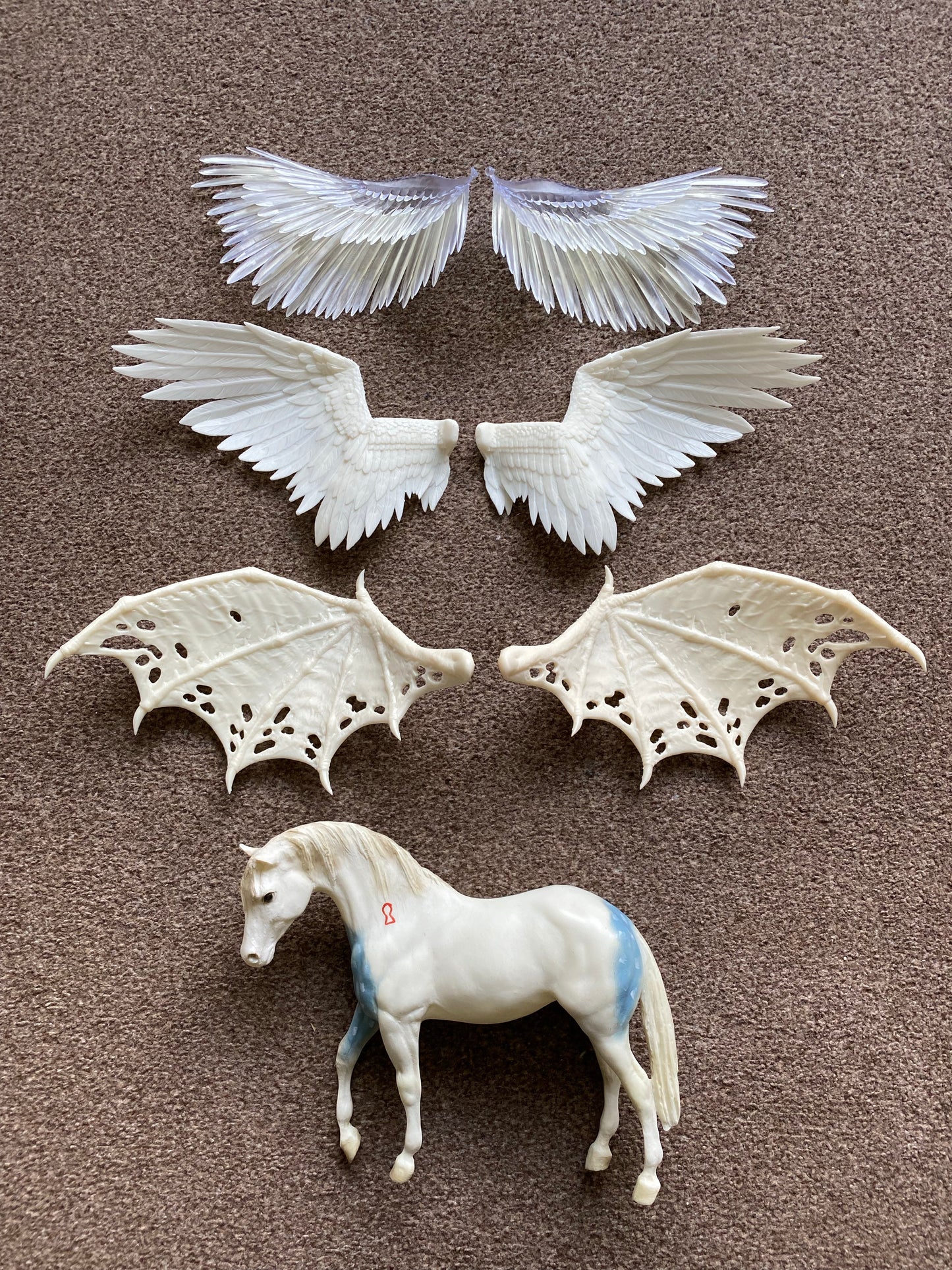 Demon Resin Wings for Model Horse Breyer / resin custom - White ready to Paint