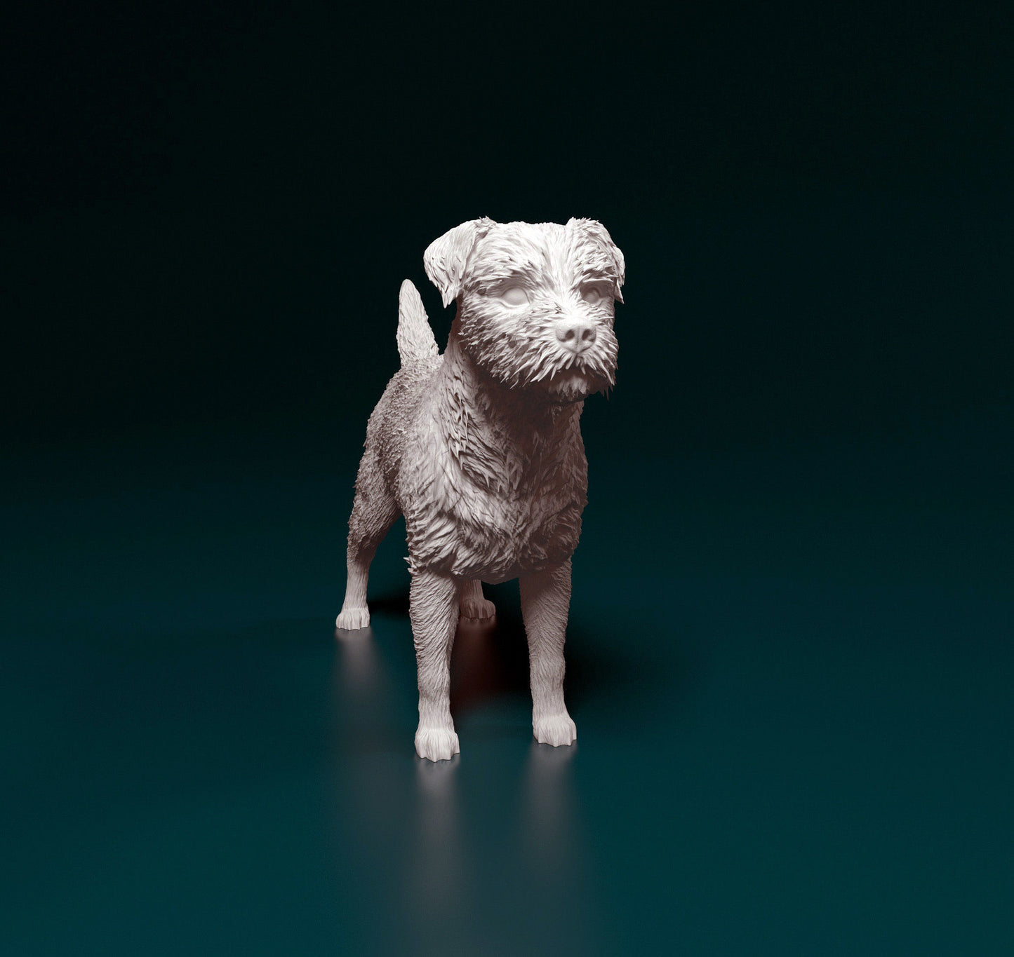 Border terrier - white ready to paint