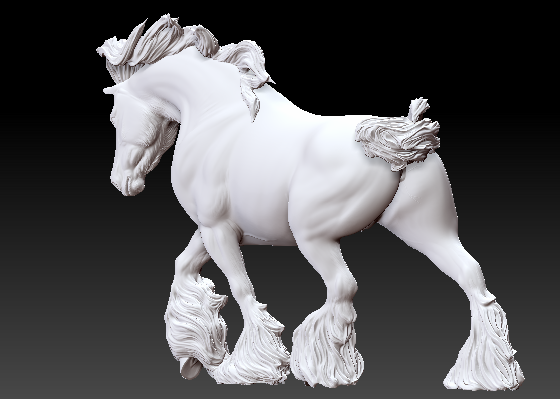 Boudicca pulling shire mare - White resin ready to prep / paint  LTD EDITION - Pre - Order