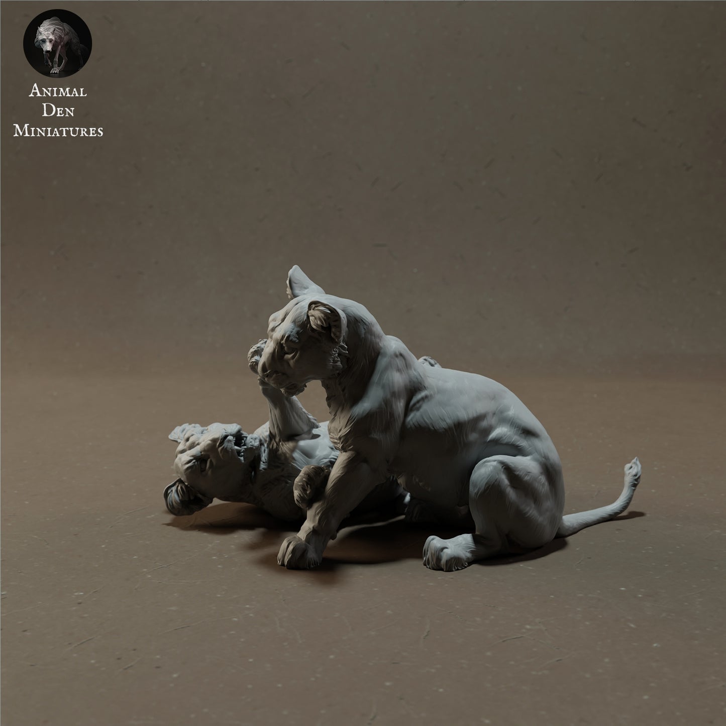 Lion cubs - white ready to paint