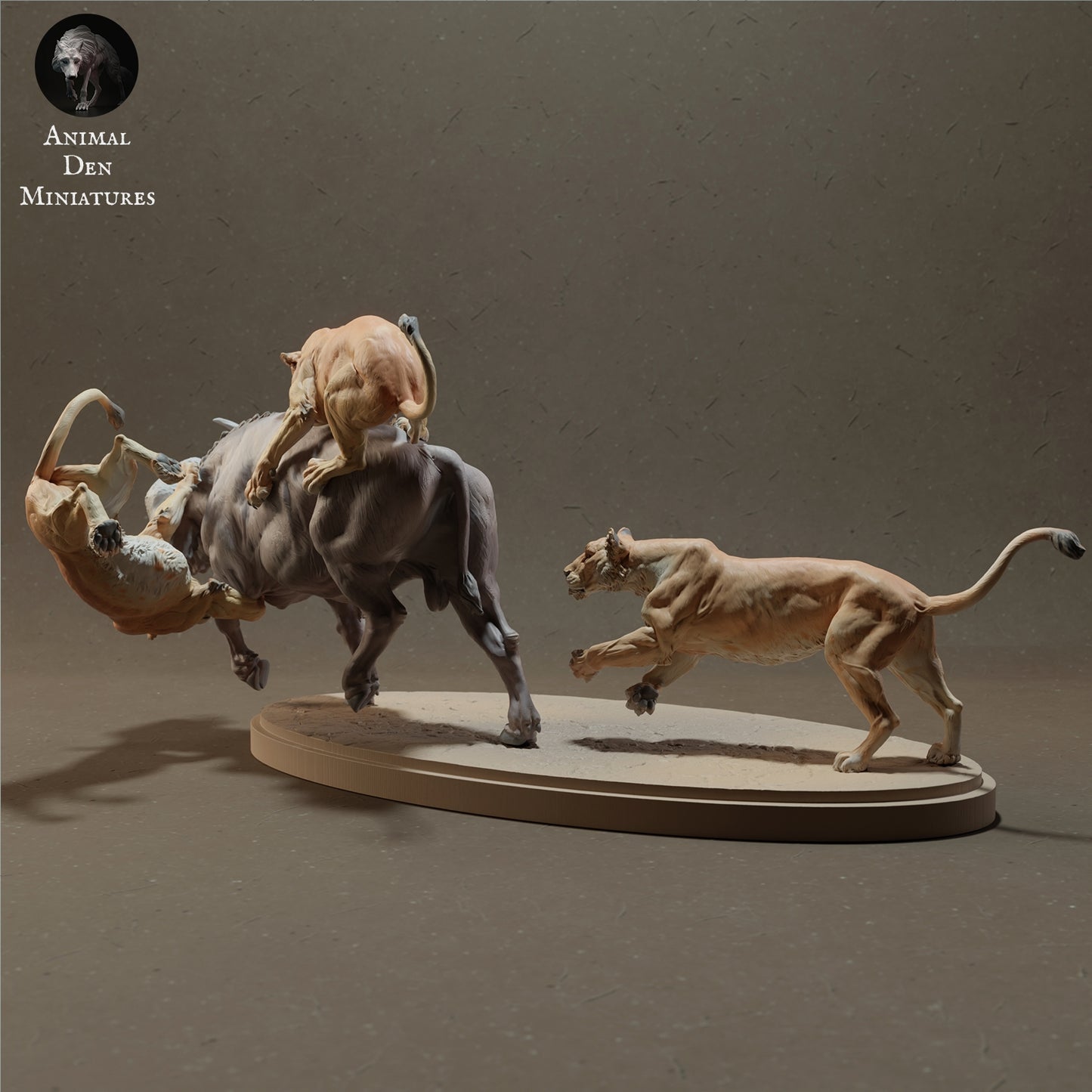Hunting lion set - white ready to paint
