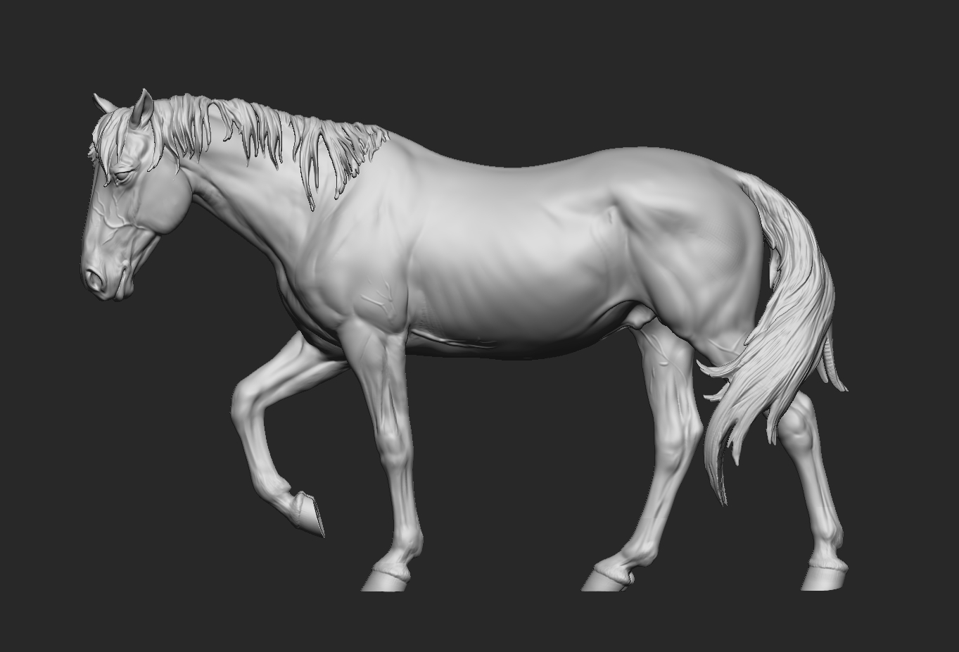 Rattlensake - walking horse - White resin ready to prep / paint  LTD EDITION - Pre - Order
